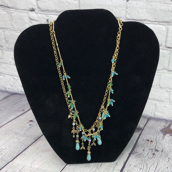 unbranded Jewelry - 5/$25 Festival chic silver tone blue multi layered necklace